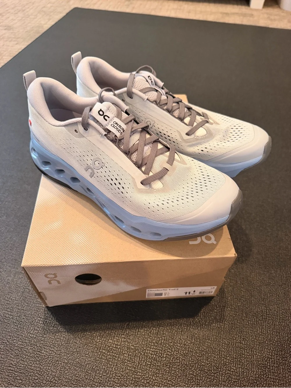 NEW On Cloudsurfer Trail 2 Women’s 11 Glacier Dust Trail Running Shoes